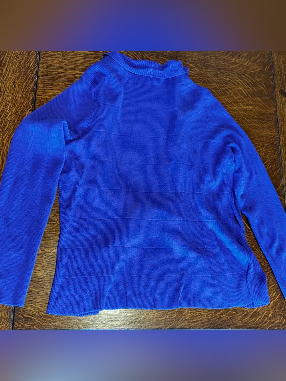 CHICO’S Ruffle Edge Purple Blue Ruffle-Front Open Cardigan Sweater — #LHP - Picture 12 of 16